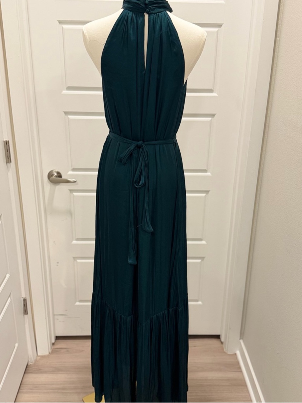Banana Republic Emerald Green Dress Twisted Collar Maxi Dress - Picture 4 of 7